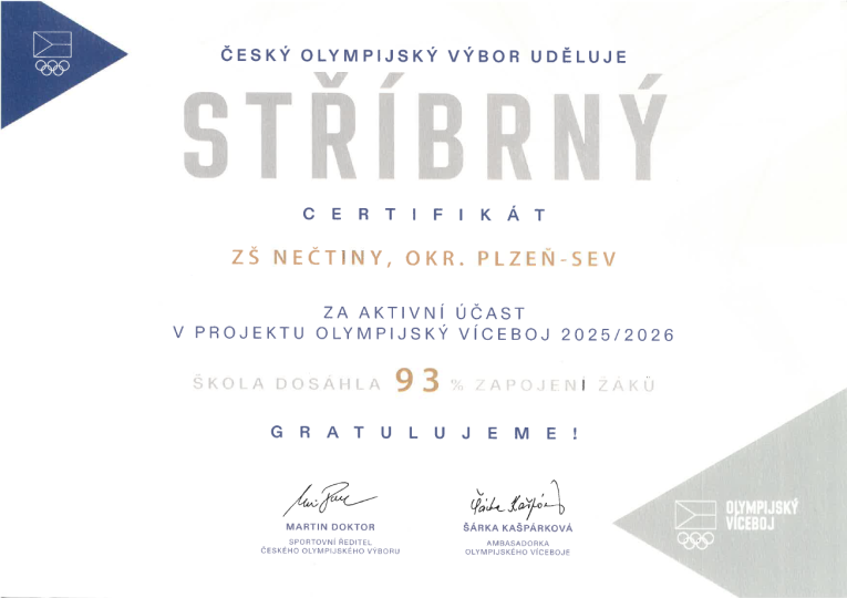 Olympijský víceboj - Stříbrný certifikát