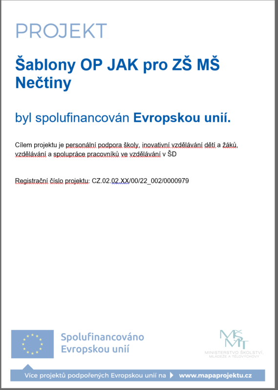 Šablony OP JAK pro&nbsp;ZŠ MŠ Nečtiny